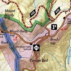 Pisgah Ranger District, Road and Recreation Map, North Carolina, America.