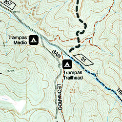 Taos and Carson, National Forest, Road and Recreation Map, New Mexico, America.