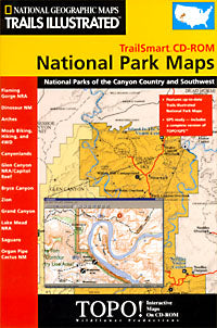 United States, Southwest 11 National Park, Road and Recreation Map with CD-ROM, America.