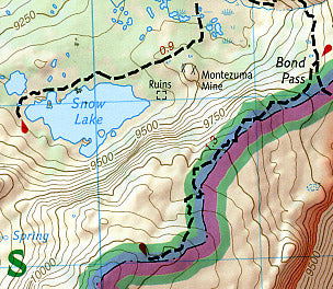 Yosemite National Park North West, Road and Recreation Map, California, America.