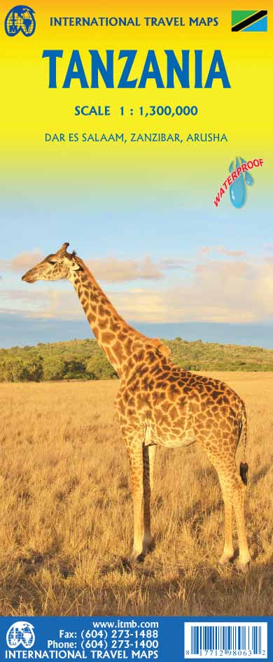 Tanroads Chart Tanzania Detailed Road and Travel Physical Map