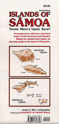 Samoan Islands Road and Reference Map.