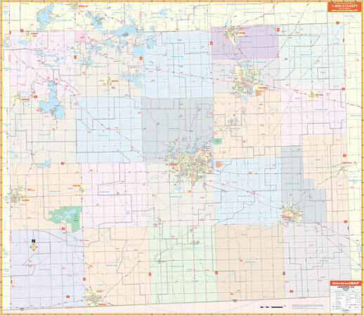 Adrian and Lenawee County WALL Map.