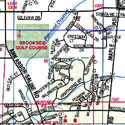 Ann Arbor, Ypsilanti and Washtenaw County Street ATLAS, Michigan, America.