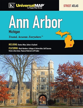 Ann Arbor County Street ATLAS, Michigan, America.