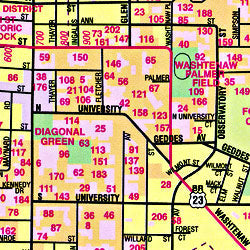 Ann Arbor "Flipmap", Michigan, America.