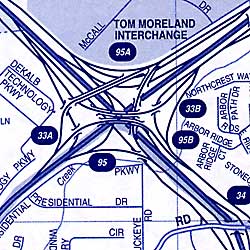 Atlanta and DeKalb County Street ATLAS, Georgia, America.