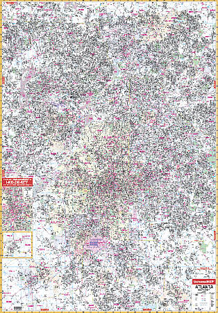 Atlanta WALL Map, Georgia, America.