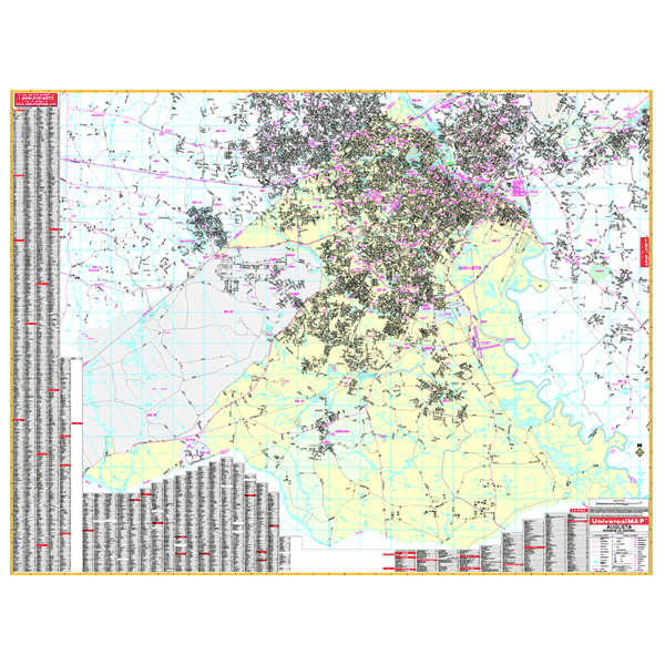 Augusta WALL Map, Georgia, America.