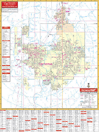 Bartlesville WALL Map, Oklahoma, America.