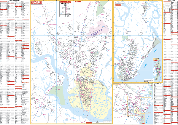 Brunswick WALL Map, Georgia, America.