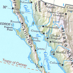 Central America Shaded Relief WALL Map.