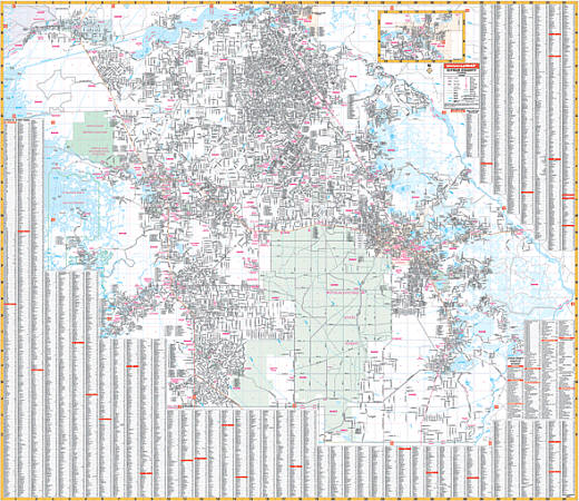 Citrus County WALL Map, Florida, America.