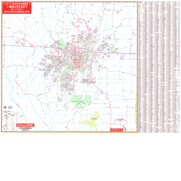 Columbia WALL Map.