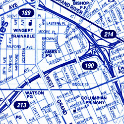 Detroit and Wayne County Street ATLAS, Michigan, America.