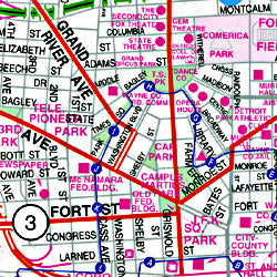 Detroit "Flipmap", Michigan, America.