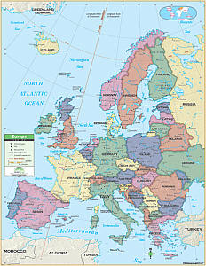 Europe Practical Map Europe Primary