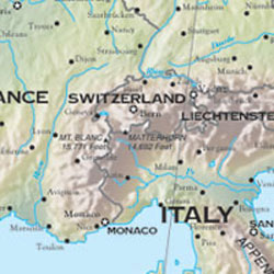 Europe and Shaded Relief WALL Map.