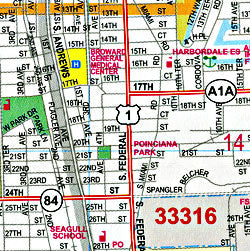 Fort Lauderdale "Flipmap" Florida, America.