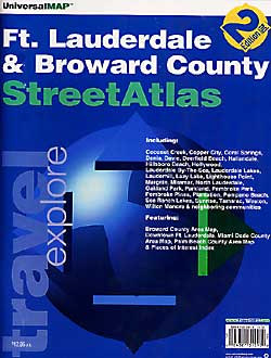 Fort Lauderdale and Broward County Street ATLAS, Florida, America.