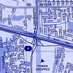 Fort Lauderdale and Broward County Street ATLAS, Florida, America.