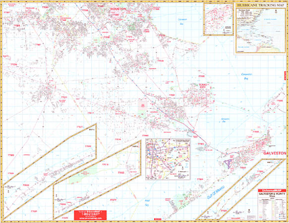 Galveston WALL Map.