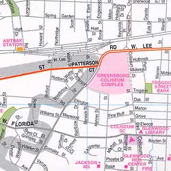 Greensboro and Winston-Salem "Flipmap" North Carolina, America.