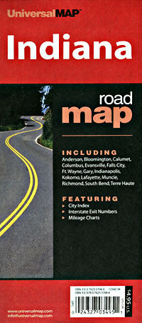 Indiana Road and Tourist Map, America.