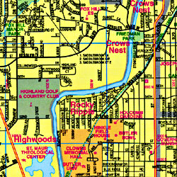 Indianapolis "Flipmap", Indiana, America.