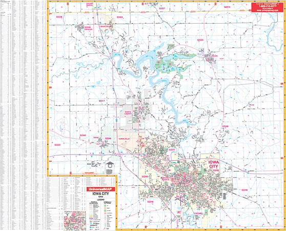 Iowa City WALL Map.