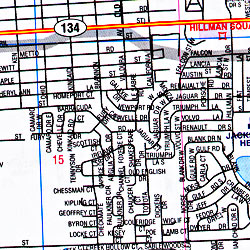 Jacksonville and Duval County Street ATLAS, Florida, America.