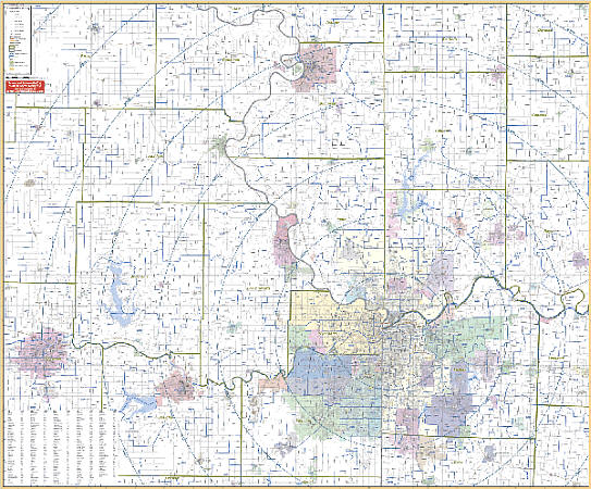 Kansas City Vicinity WALL Map.