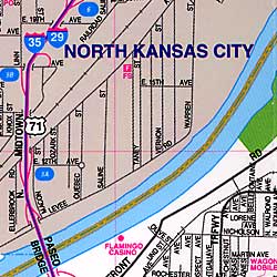 Kansas City "Flipmap" Missouri, America.