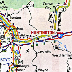 Kentucky and Tennessee Road and Tourist Map, America.