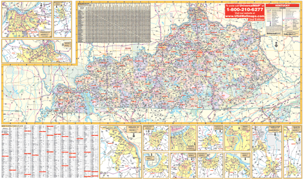 Kentucky WALL Map.