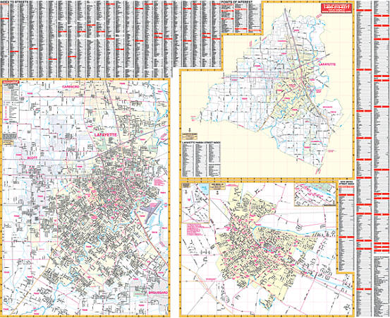 Lake Charles WALL Map, Louisiana, America.