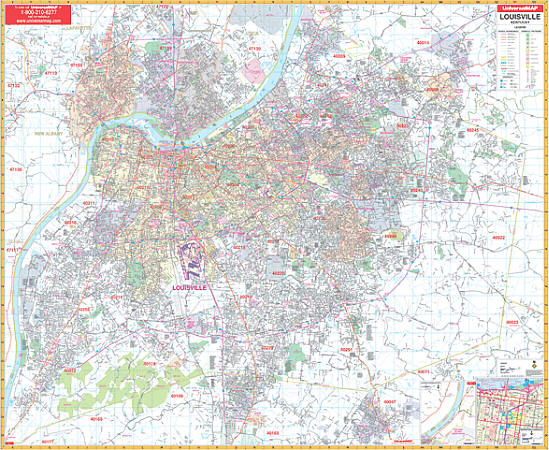 Louisville and Lexington Vicinity WALL Map.