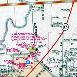 Macomb County Street ATLAS, Michigan, America.