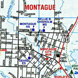 Michigan "Midwest" Road and Tourist Map, America.