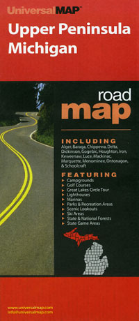 Michigan "Upper Peninsula" Road and Tourist Map, America.