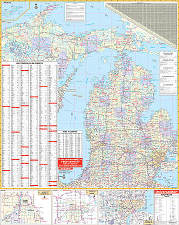 Michigan WALL Map.