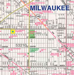 Milwaukee "Flipmap" Wisconsin, America.