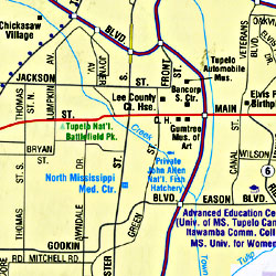 Mississippi "Flipmap" Road and Tourist Map, America.