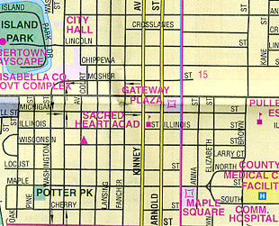 Mount Pleasant and Isabella County, Michigan, America.