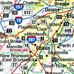 New Jersey "Flipmap" Road and Tourist Map, America.