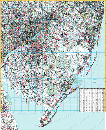 New Jersey Southern Vicinity WALL Map.