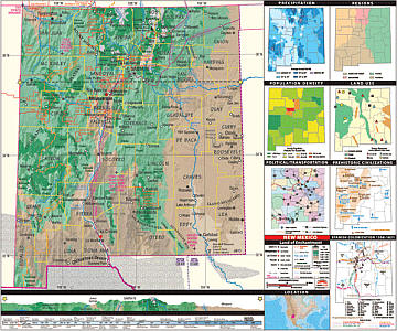 New Mexico Thematic Secondary "Classroom" 3-8 WALL Map.