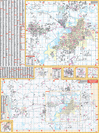 New Orleans WALL Map, Louisiana, America.