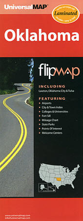 Oklahoma "Flipmap" Road and Tourist Map, America.