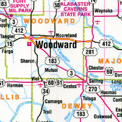 Oklahoma "Flipmap" Road and Tourist Map, America.